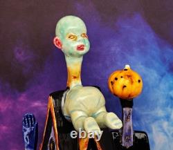 La maison qui se décore elle-même de chair Figurine en céramique artisanale originale