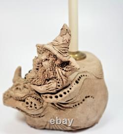 Lampe de Sorcier Fantaisie - Unique en Son Genre Sculptée en Béton