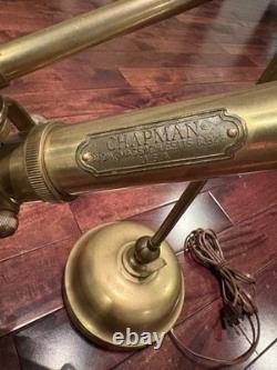 Lampe de bureau vintage Chapman réglable en laiton faite main, unique en son genre