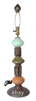 Lampe de table en poterie Wender, pièce unique, lampe en poterie de studio signée Wender, rare