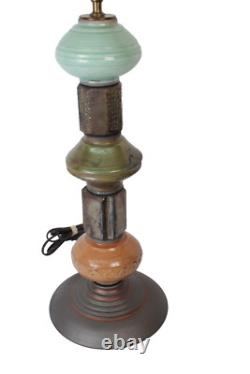 Lampe de table en poterie Wender, pièce unique, lampe en poterie de studio signée Wender, rare
