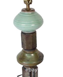 Lampe de table en poterie Wender, pièce unique, lampe en poterie de studio signée Wender, rare