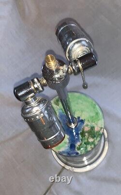 Lampe de table et abat-jour en céramique peints à la main signés par l'artiste Pièce unique 24