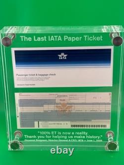 Le dernier billet d'avion en papier IATA RARE UNIQUE COLLECTIBLE