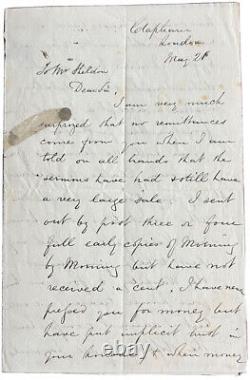 Lettre autographe authentique et unique de Charles Spurgeon