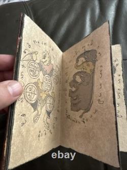 Livre rare ancien de tatouages birman / Parabaik birman fait main, œuvre d’art originale