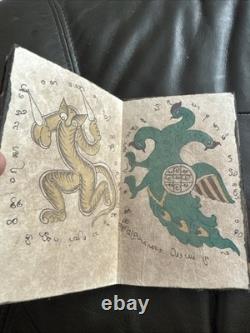 Livre rare ancien de tatouages birman / Parabaik birman fait main, œuvre d’art originale