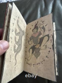 Livre rare ancien de tatouages birman / Parabaik birman fait main, œuvre d’art originale