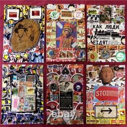 Lot de collages d’art éphémère vintage étrange, ensemble de 6 pièces fabriqué/vendu par Glenn Shiring 2026