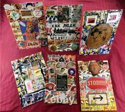 Lot de collages d’art éphémère vintage étrange, ensemble de 6 pièces fabriqué/vendu par Glenn Shiring 2026