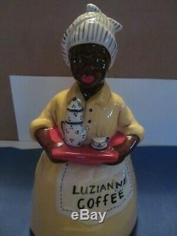 Luzianne Café Mammy Cookie Jar Hand Crafted Made In USA Un D'une Sorte