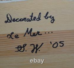 Maison de jardin décorative en coquillage vintage 2005, artisan signée, unique en son genre