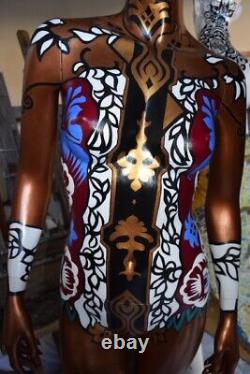 Mannequin vintage peint à la main, taille réelle 71x22x8 pouces, femme (africaine), pièce unique