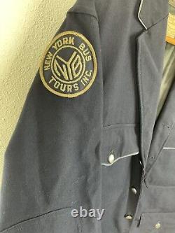 Manteau d'uniforme de tournée de bus vintage de New York City Unique en son genre 1965 En excellent état
