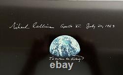Michael Collins Apollo 11 20x16 Earthrise Signé/Inscrit! Unique en son genre