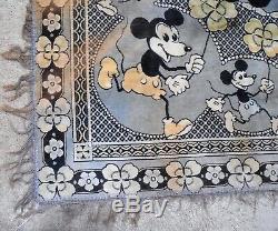 Mickey & Minnie De Très Tôt 1930 Souris Tapis Rarissime Un-de-a-nature Que Ce Soit