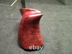 Nouvelle pipe en bruyère burlée faite main, unique en son genre, forme libre, 8 pouces de long, signée, à poser 1