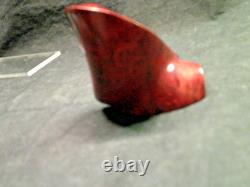 Nouvelle pipe en bruyère burlée faite main, unique en son genre, forme libre, 8 pouces de long, signée, à poser 1