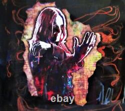 Oeuvre d'art murale rock music d'Ozzy Osbourne en résine époxy RARE et unique, collectionneur FS