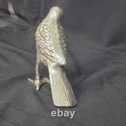 Oiseau corbeau argenté de 3,5 pouces, maquette faite main, pièce unique