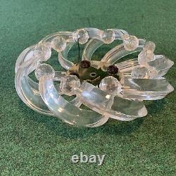 Old Acrylic Lucite Ceiling Fan Light Fixture-4 Lumières-une D'un Genre