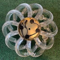 Old Acrylic Lucite Ceiling Fan Light Fixture-4 Lumières-une D'un Genre