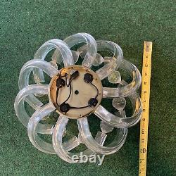 Old Acrylic Lucite Ceiling Fan Light Fixture-4 Lumières-une D'un Genre