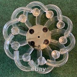 Old Acrylic Lucite Ceiling Fan Light Fixture-4 Lumières-une D'un Genre