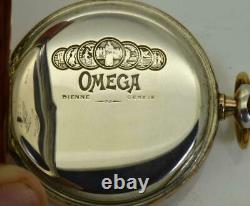 One Of A Kind Omega Gilt Silver&émail Masonic Memento Mori Skull Montre De Poche