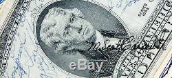 One Of A Kind Signés John Glenn 1953 Espace Original Flown $ 2 Bill USA Monnaie
