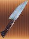 One Of Kind Damascus Steel Custom Made Feather Pattern Couteau 12 Wengie
