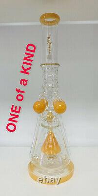 One Of Kind Hookah Water Pipe 19 Thick Glass Chamber Yellow Tobacco Bong États-unis