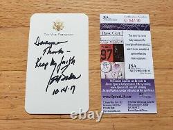 One Of Kind Only Personal Vice President Card Signed By Joe Biden With Jsa Coa