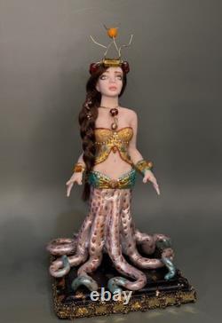 Ooak, Sirène. Pieuvre, sculpture d’art fantastique, Art Fantastique par Mystic Beings