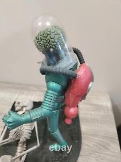 PIÈCE RARE. Œuvre unique sur le thème Mars Attacks. Martien/Alien/Laser/Squelette
