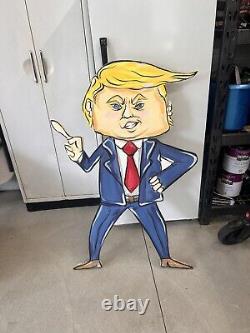 Panneau Trump peint à la main, unique en son genre, 64 x 43, art MAGA