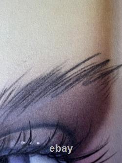 Pater Sato - Lithographie japonaise futuriste en couleur des années 80 - Anges - Signée au crayon A. P.