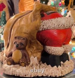 Paul Green Père Noël en séquoia sculpté et peint à la main, pièce unique originale