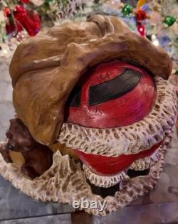 Paul Green Père Noël en séquoia sculpté et peint à la main, pièce unique originale
