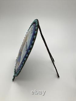 Peintures uniques de Moïse et Aaron, une paire de peintures émaillées à la main d'inspiration judaïque.