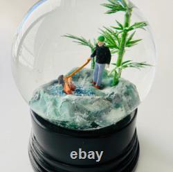 Pièce d'art unique en globe de neige fait main, humour noir, objet de collection unique en son genre