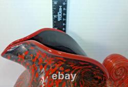 Pièce unique Robert Eickholt Verre d'art soufflé à la main en atelier, confettis rouge et gris