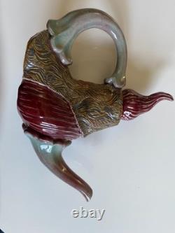 Pièce unique signée Jared Jaffe théière laide en céramique d’art de poterie d’atelier