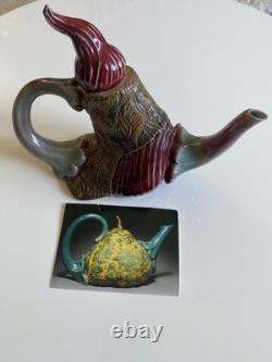 Pièce unique signée Jared Jaffe théière laide en céramique d’art de poterie d’atelier