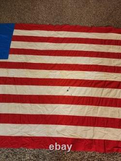 Pièce vintage unique en son genre, signe de paix, drapeau/bannière américain fait main, 106 x 53, années 60