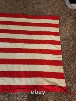 Pièce vintage unique en son genre, signe de paix, drapeau/bannière américain fait main, 106 x 53, années 60