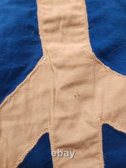 Pièce vintage unique en son genre, signe de paix, drapeau/bannière américain fait main, 106 x 53, années 60