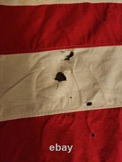 Pièce vintage unique en son genre, signe de paix, drapeau/bannière américain fait main, 106 x 53, années 60