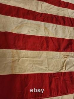 Pièce vintage unique en son genre, signe de paix, drapeau/bannière américain fait main, 106 x 53, années 60