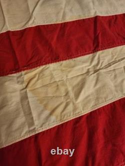 Pièce vintage unique en son genre, signe de paix, drapeau/bannière américain fait main, 106 x 53, années 60